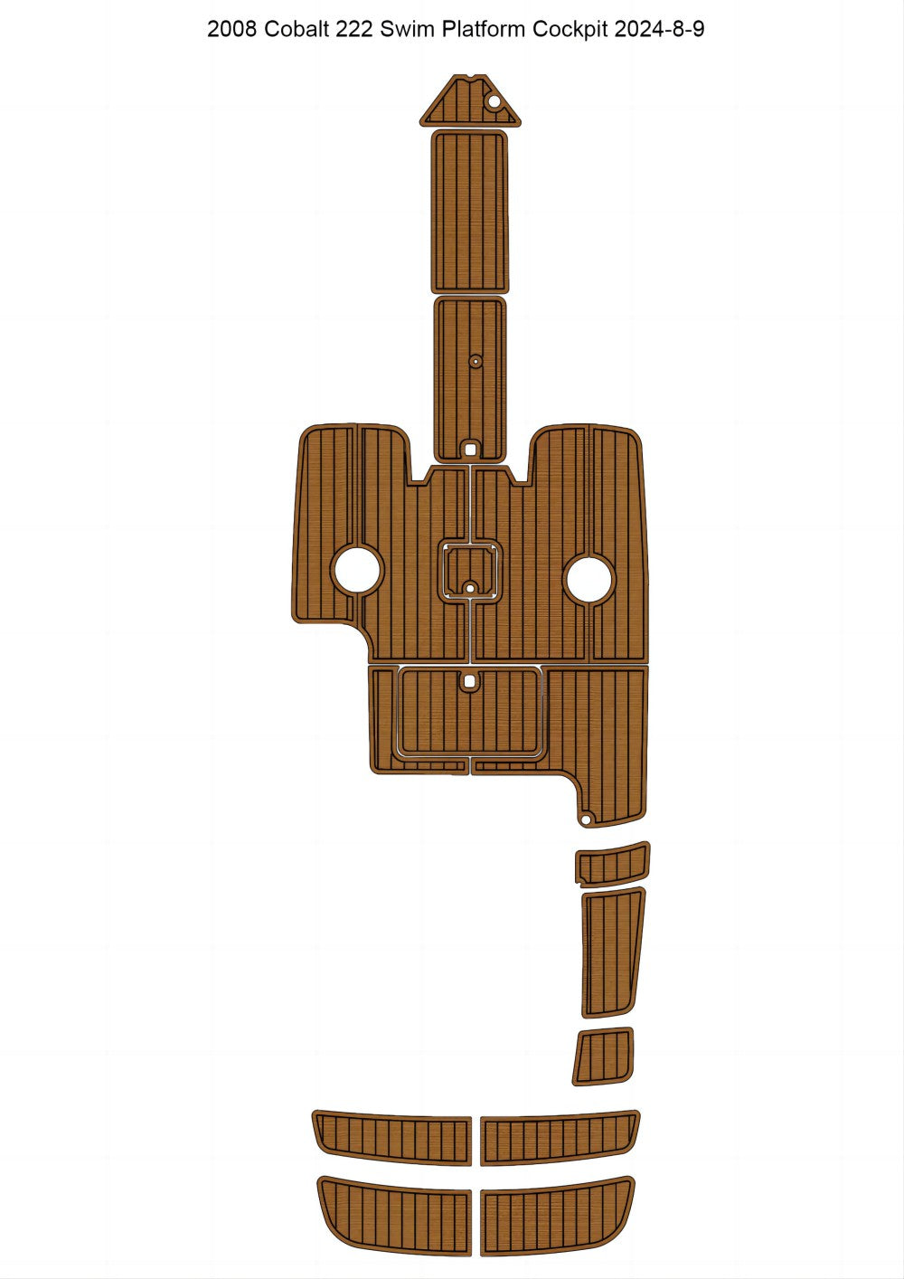 2008 Cobalt 222 Swim Platform Cockpit Pad Boat EVA Foam Teak Deck Floor Mat SeaDek MarineMat Gatorstep Style Self Adhesive