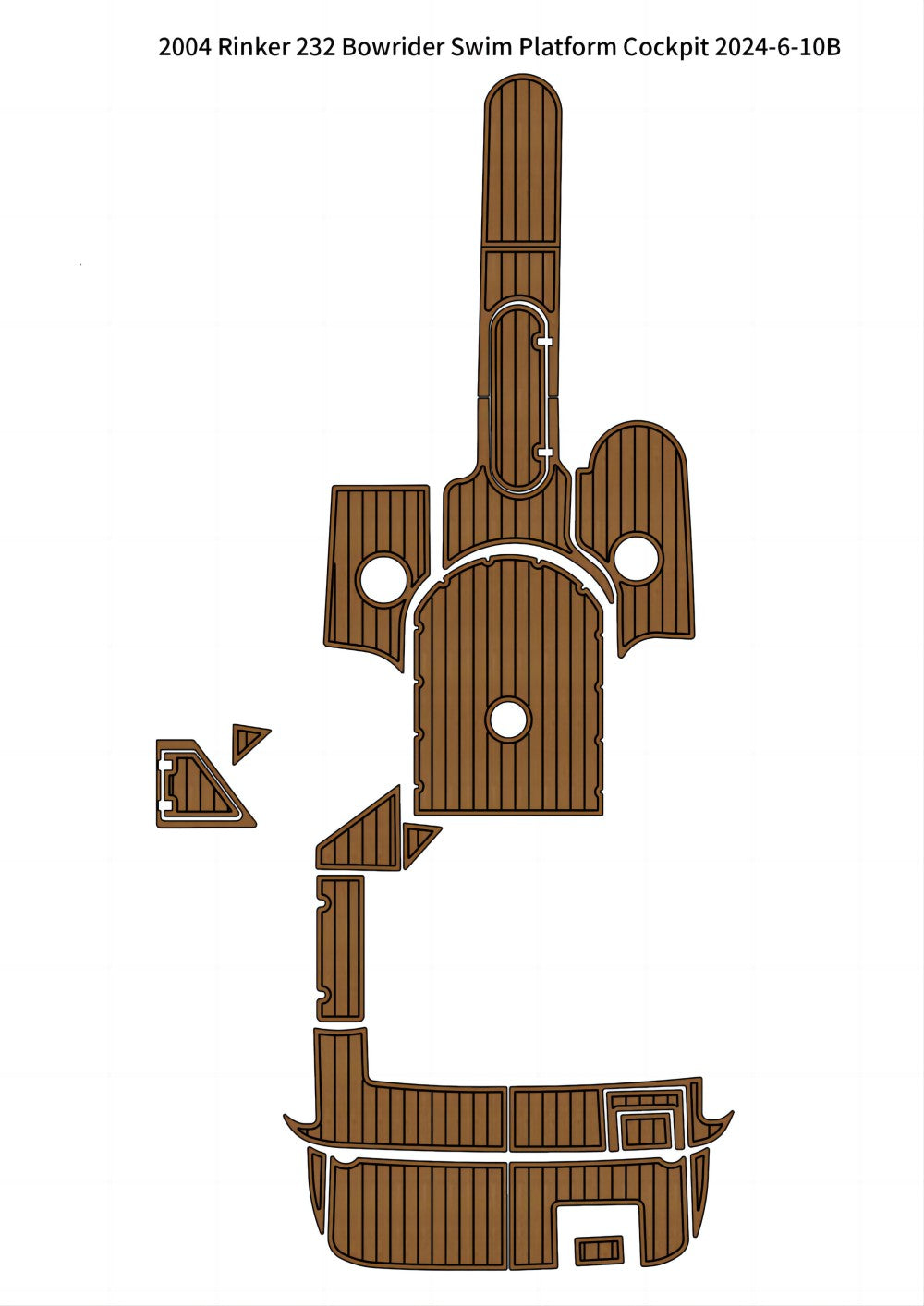 2004 Rinker 232 Bowrider Swim Platform Cockpit Pad Boat EVA Foam Teak Deck Floor Mat SeaDek MarineMat Style Self Adhesive