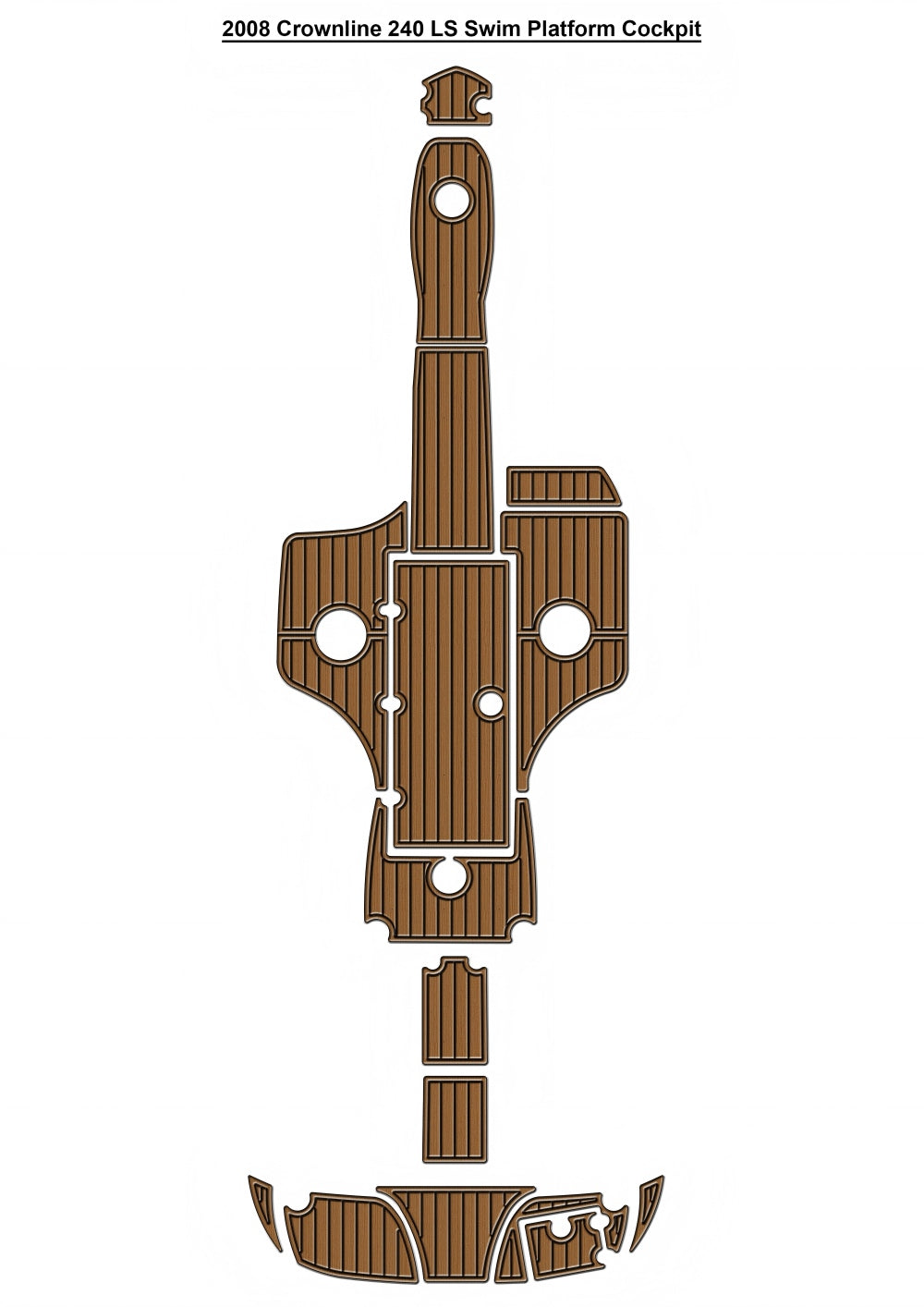 2008 Crownline 240 LS Swim Platform Cockpit Pad Boat EVA Foam Fuax Teak Deck Floor Mat Seadek MarineMat Gatorstep Style Self Adhesive