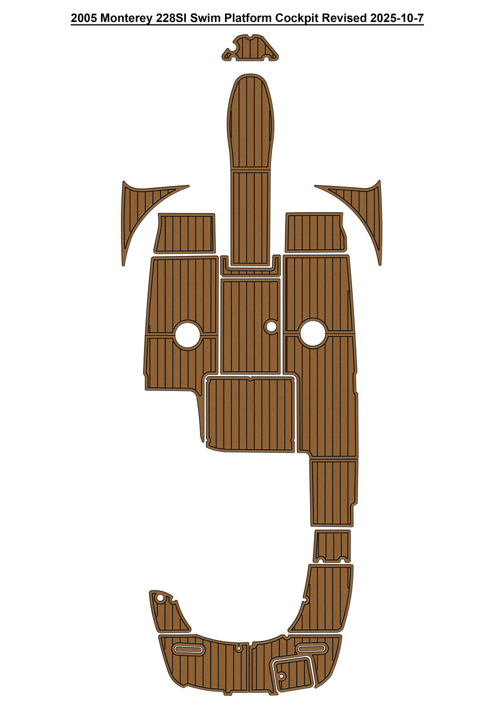 2005 Monterey 228SI Swim Platform Cockpit Pad Boat EVA Faux Teak Deck Floor Mat SeaDek MarineMat Gatorstep Style Self Adhesive