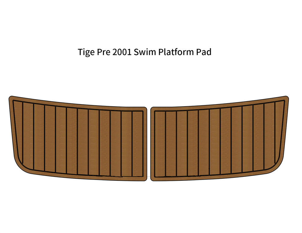 1998-2001 Tige Swim Platform Step Boat EVA Foam Faux Teak Deck Floor Mat Seadek MarineMat Gatorstep Style Self Adhesive