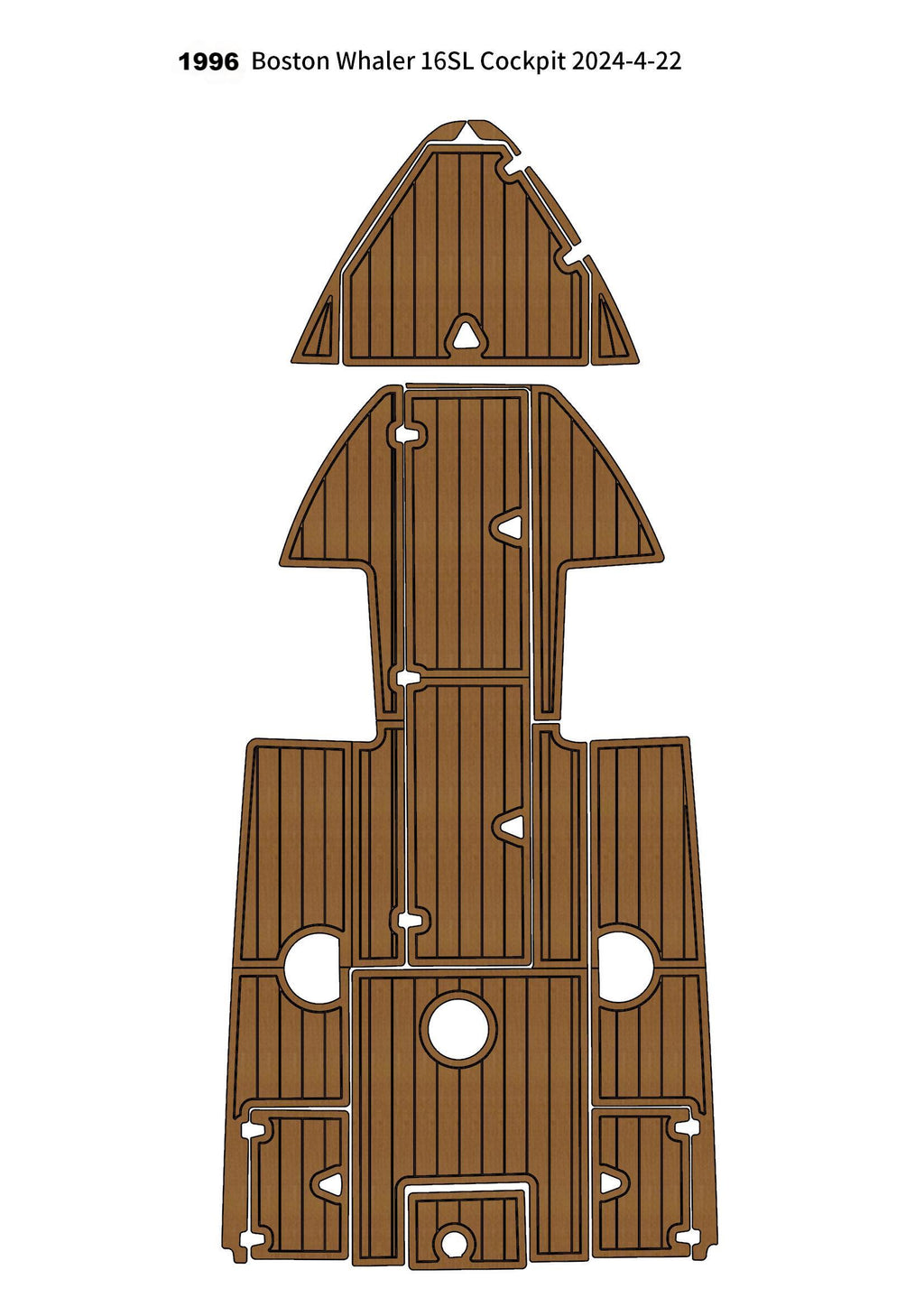 1996 Boston Whaler 16SL Cockpit Mat Boat EVA Foam Teak Flooring Pad SeaDek MarineMat Gatorstep Style Self Adhesive