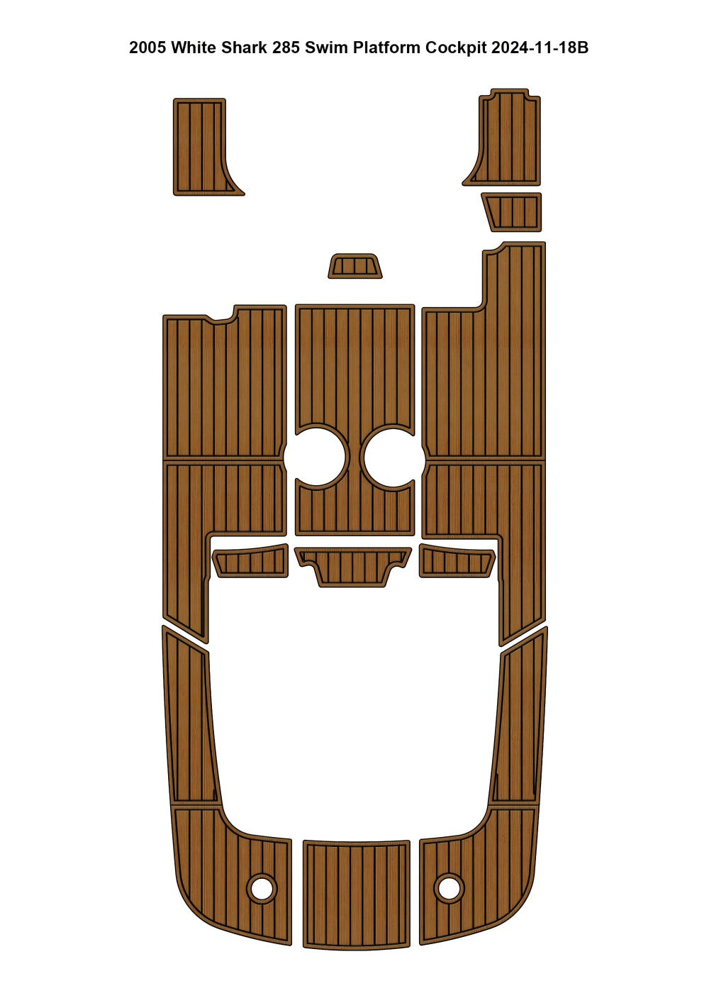 2005 White Shark 285 Swim Platform Cockpit Boat EVA Faux Flooring Pad Mat SeaDek MarineMat Gatorstep Style Self Adhesive