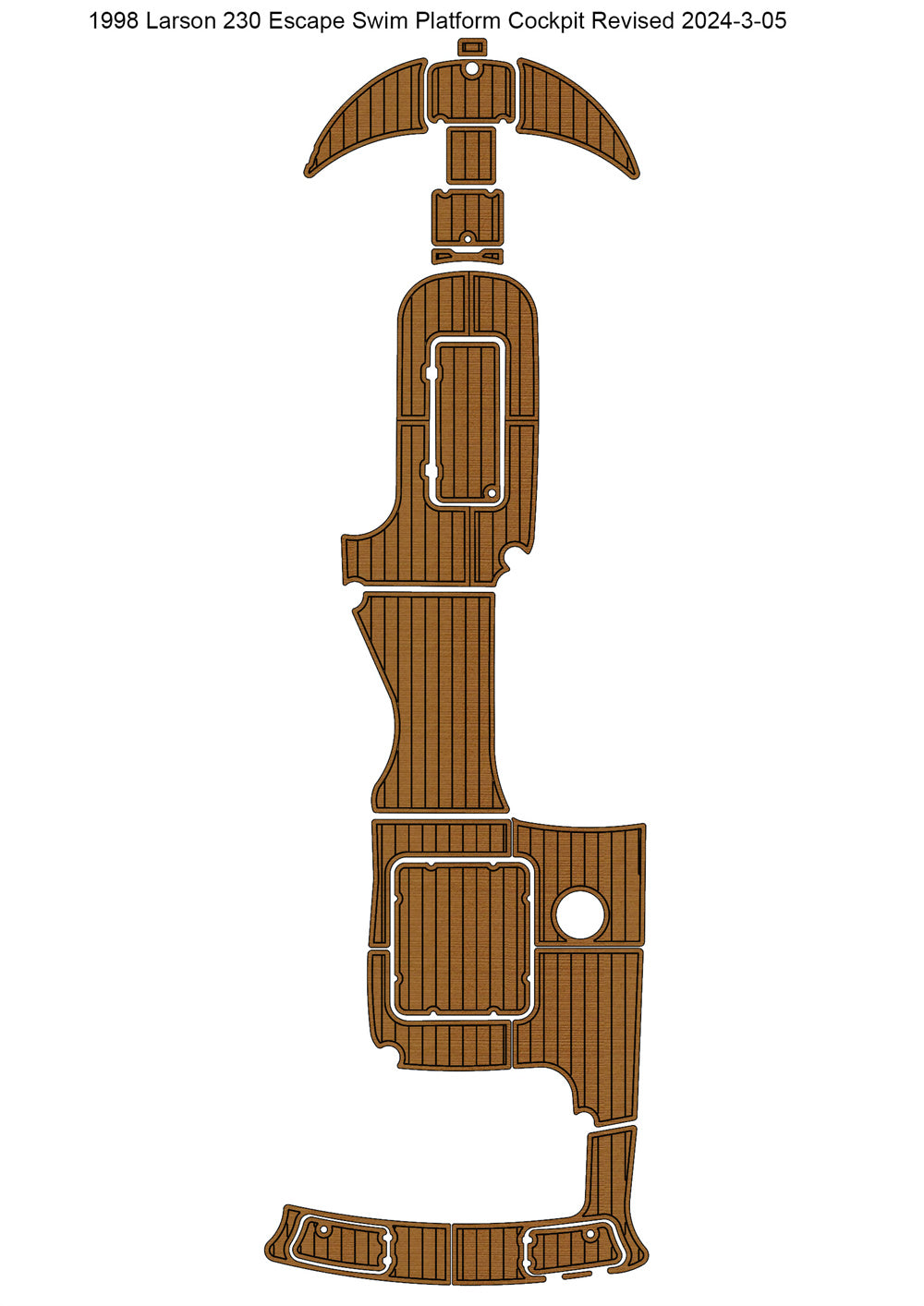 1998 Larson 230 Escape Swim Platform Cockpit Mat Boat EVA Teak Deck Floor Pad