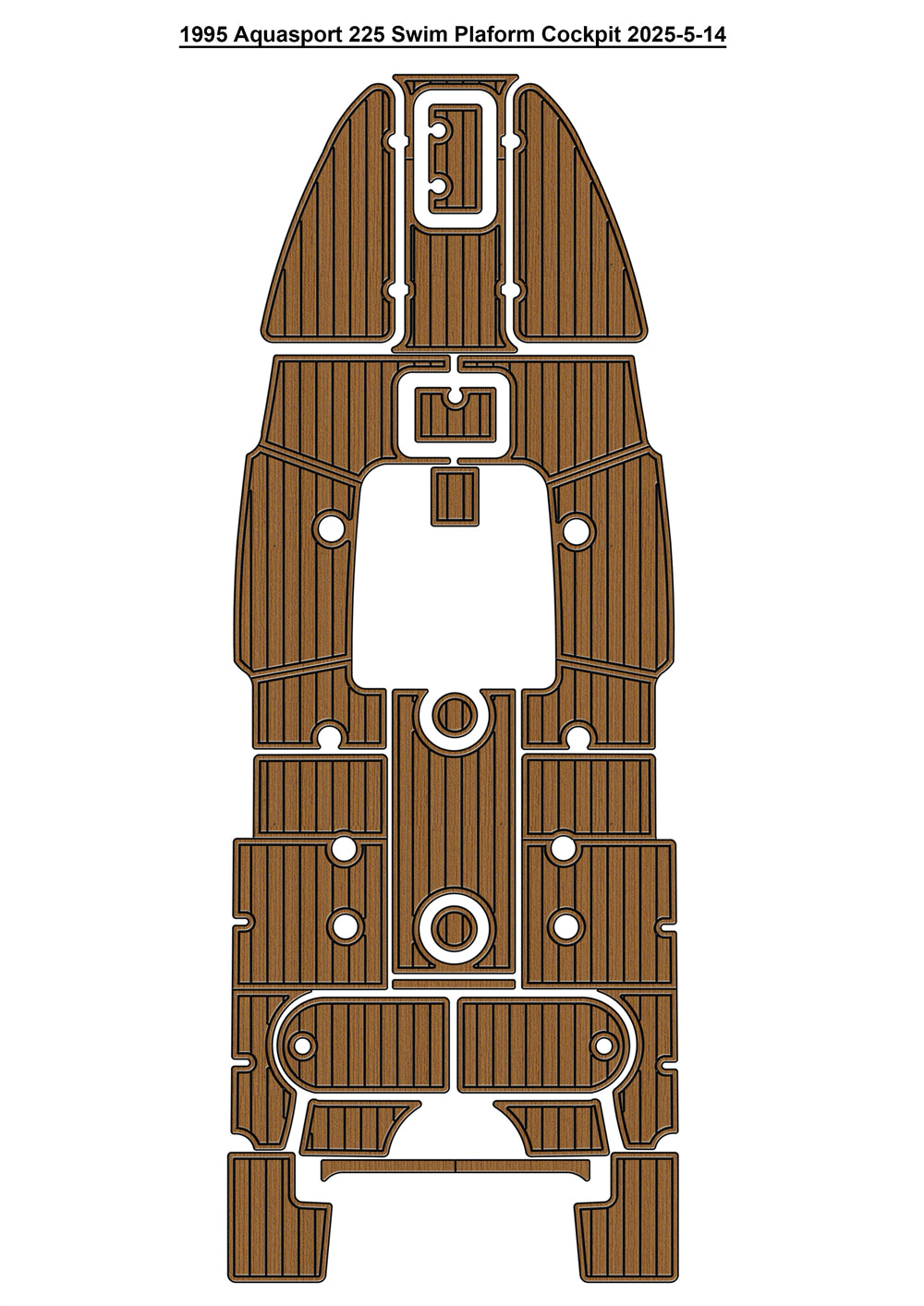 1995 Aquasport 225 Swim Platform Cockpit Boat EVA Foam Faux Teak Deck Floor Mat Seadek MarineMat Gatorstep Style Self Adhesive