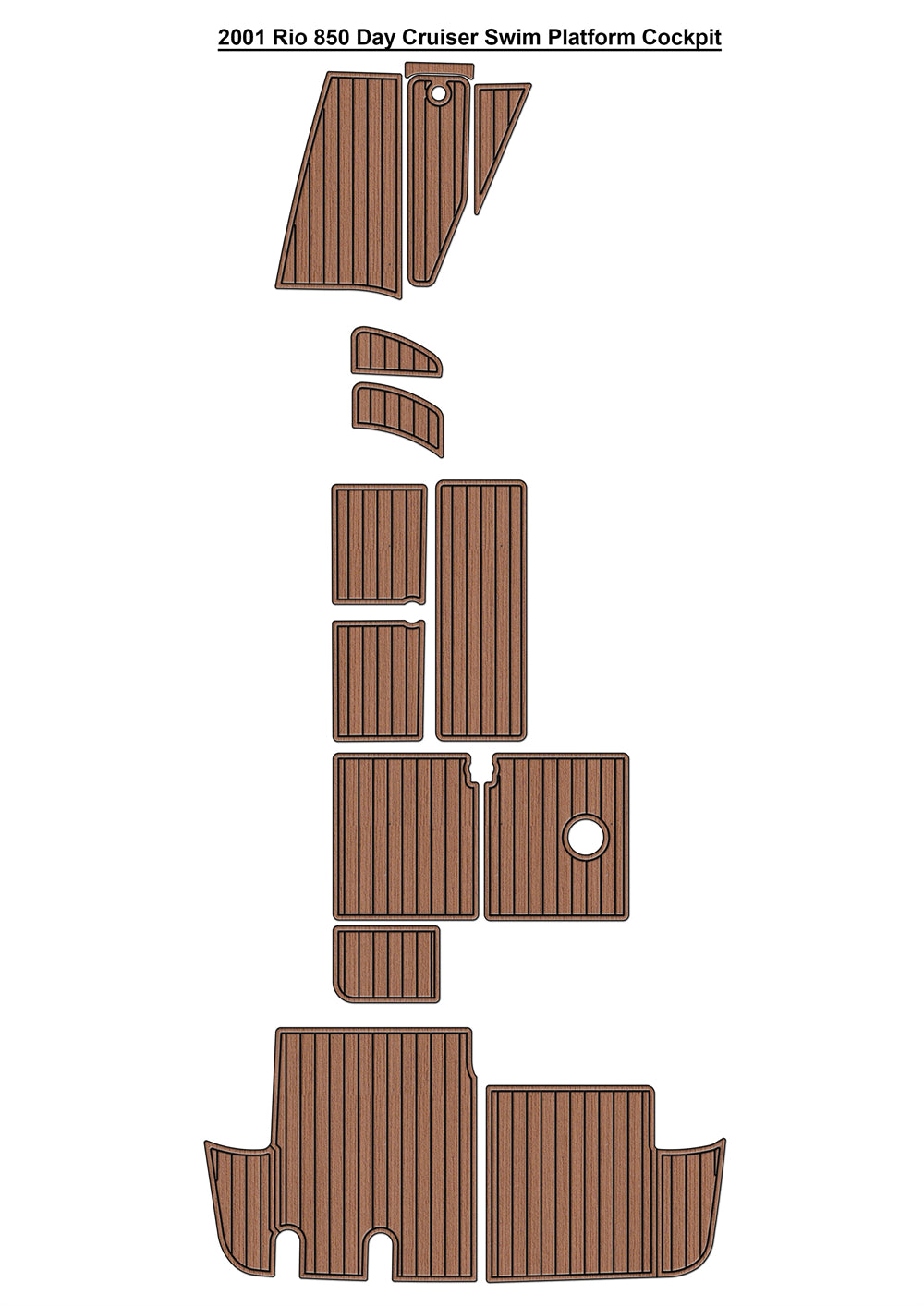 2001 Rio 850 Day Cruiser Swim Platform Cockpit Boat EVA Foam Faux Teak Deck Floor Mat Seadek MarineMat Gatorstep Style Self Adhesive