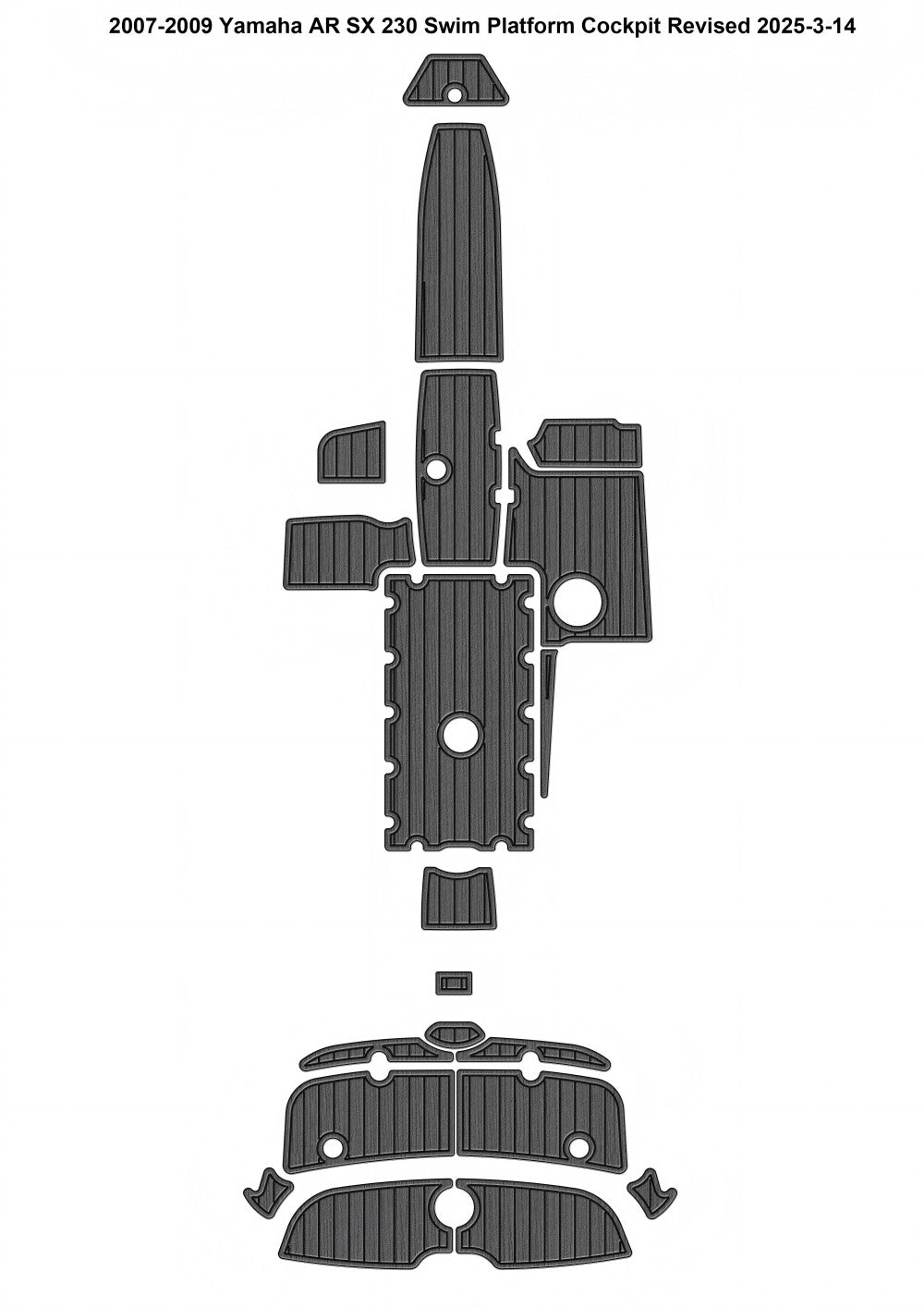 2007-2009 Yamaha AR SX 230 Swim Platform Cockpit Mat Boat EVA Teak Deck Floor Pad SeaDek MarineMat Style Self Adhesive