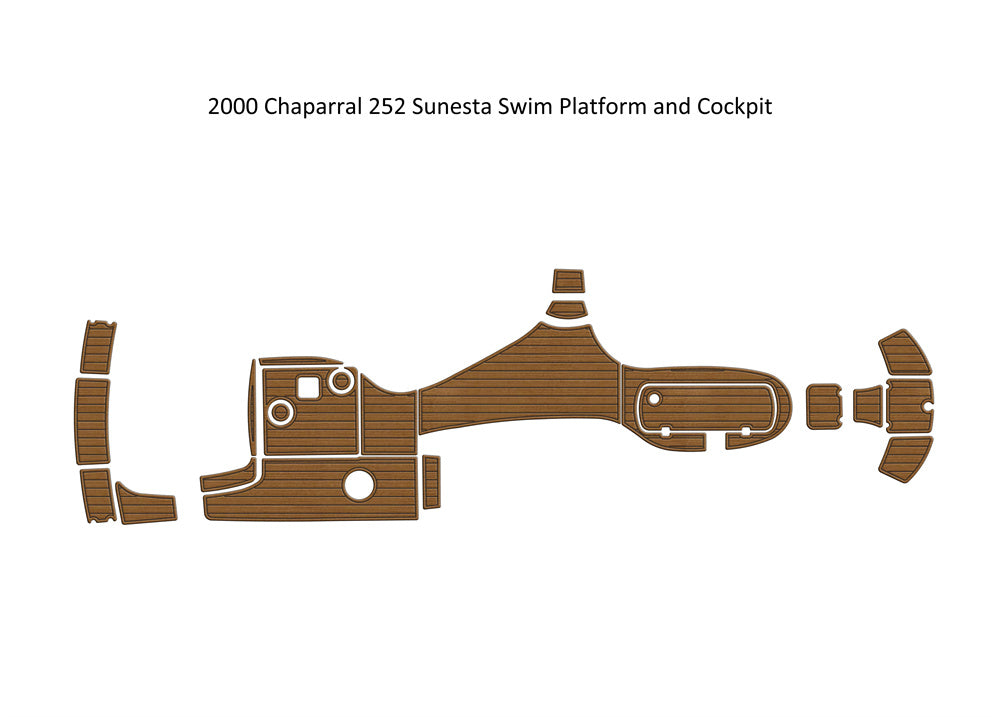 2000 Chaparral 252 Sunesta Swim Platform Cockpit Boat EVA Foam Teak Floor Pad Seadek MarineMat Gatorstep Style Self Adhesive