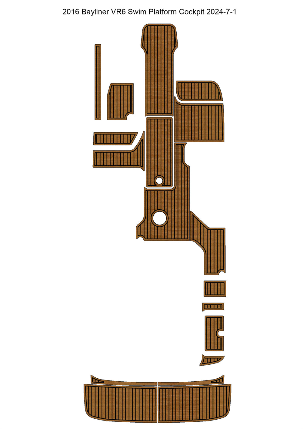 2016 Bayliner VR6 Swim Platform Cockpit Pad Boat EVA Teak Deck Floor Mat Flooring Foam SeaDek MarineMat Style Self Adhesive