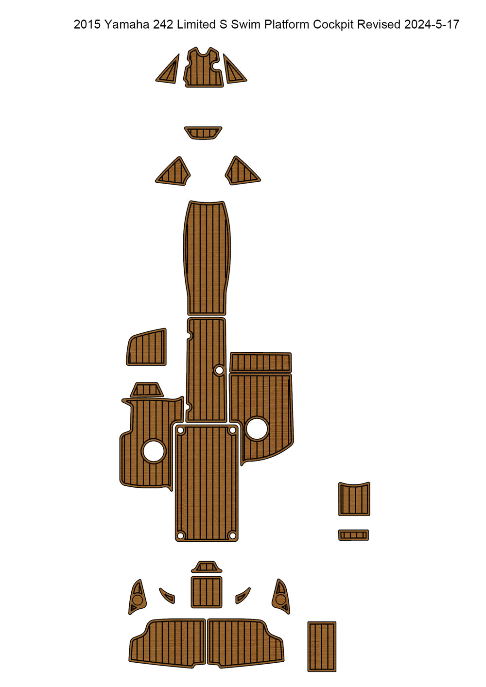 2015 Yamaha 242 Limited S Swim Platform Cockpit Boat EVA Mat Foam Faux Teak Floor Pad SeaDek MarineMat Style Self Adhesive