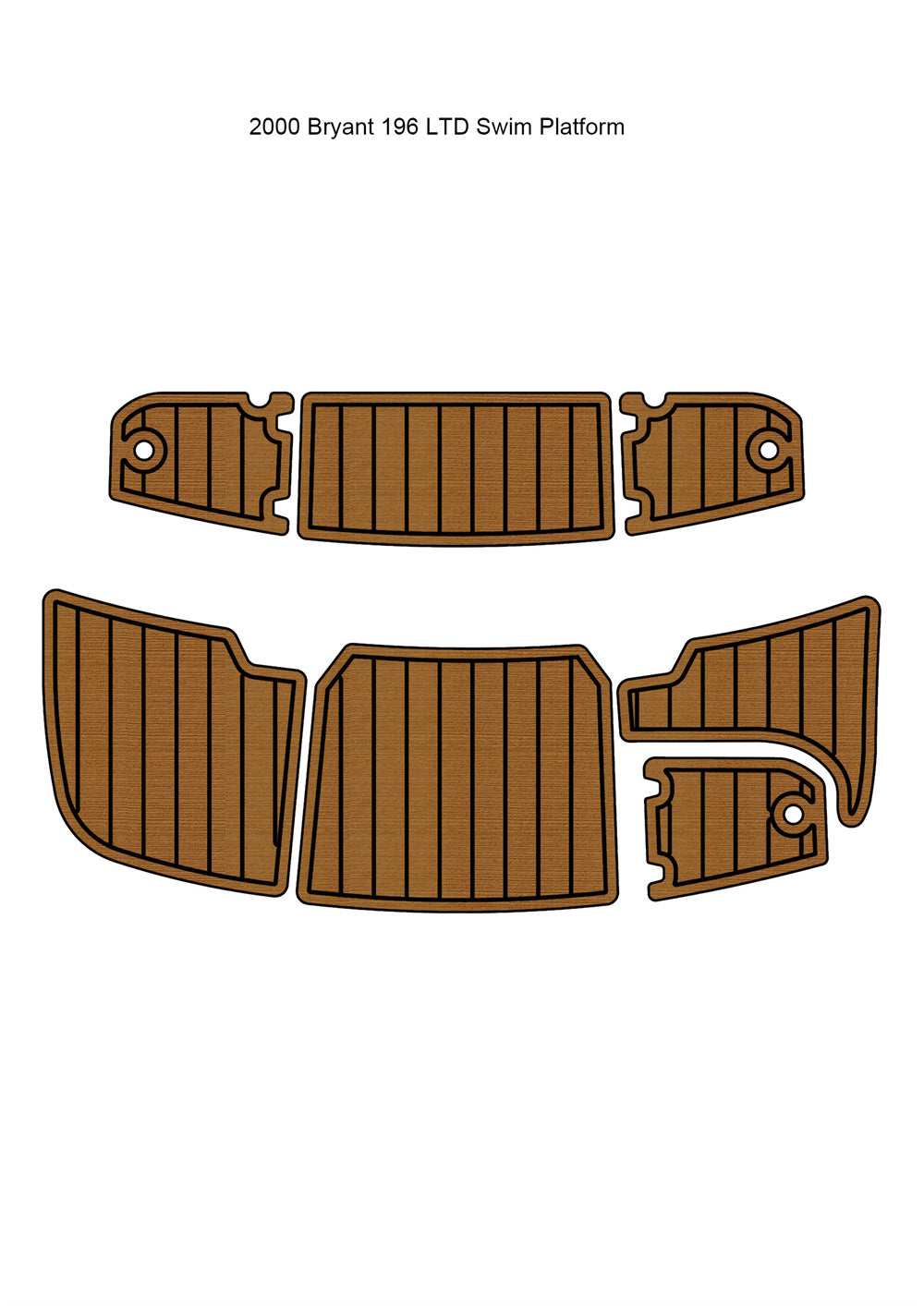 2018 Monterey 280 Swim Platform Step Pad Boat EVA Faux Foam Teak Deck Floor Mat SeaDek MarineMat Gatorstep Style Self Adhesive