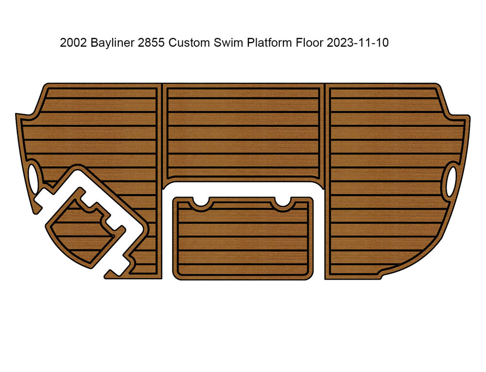 2002 Bayliner 2855 Custom Swim Platform Pad Boat EVA Foam Teak Floor Mat Floor