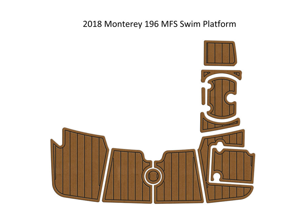 2018 Monterey 196 MS Swim Platform Step Pad Boat EVA Foam Faux Teak Deck Floor SeaDek MarineMat Gatorstep Style Self Adhesive