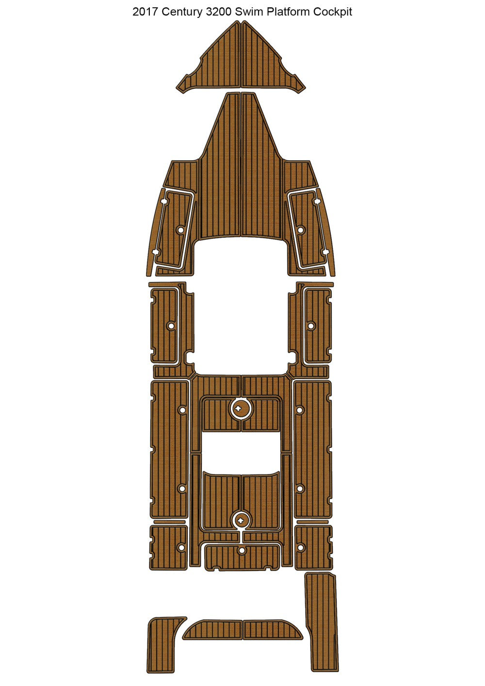 2017 Century 3200 Swim Platform Cockpit Boat EVA Teak Floor Mat Seadek MarineMat Style Self Adhesive