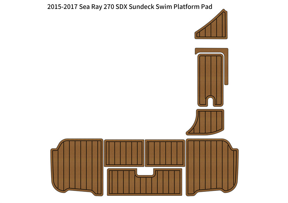 2015-2017 Sea Ray 270 SDX Sundeck Swim Platform Pad Boat EVA Foam Teak Floor Mat