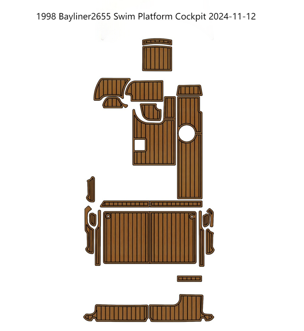 1998 Bayliner 2655 Swim Platform Cockpit Pad Boat EVA Faux Teak Deck Floor Mat SeaDek MarineMat Gatorstep Style Self Adhesive