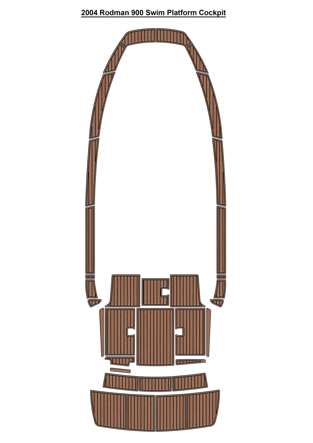 2004 Rodman 900 Swim Platform Cockpit Boat EVA Foam Faux Teak Deck Floor Mat Seadek MarineMat Gatorstep Style Self Adhesive