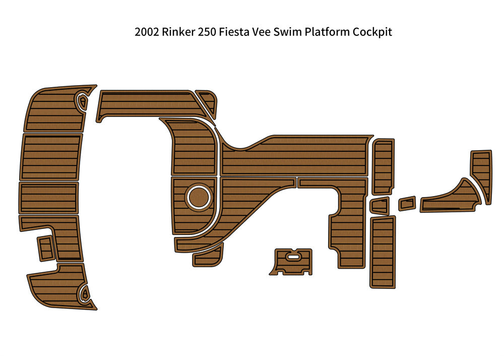 2002 Rinker 250 Fiesta Vee Swim Platform Cockpit Pad Boat EVA Foam Faux Teak Deck Floor Mat SeaDek MarineMat Gatorstep Style Self Adhesive