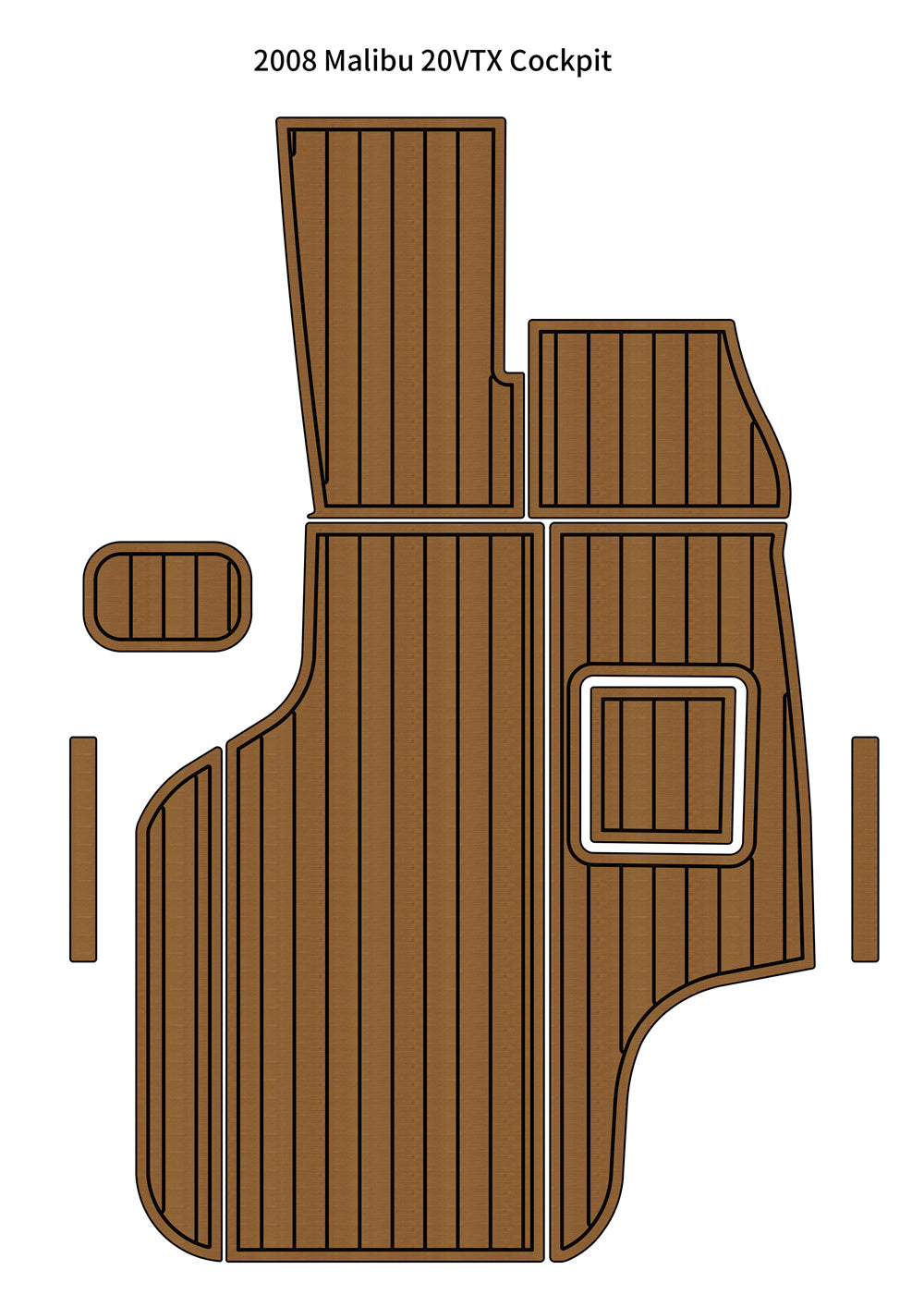 2008 Malibu 20 VTX Cockpit Pad Boat EVA Foam Faux Teak Deck Floor Mat Flooring