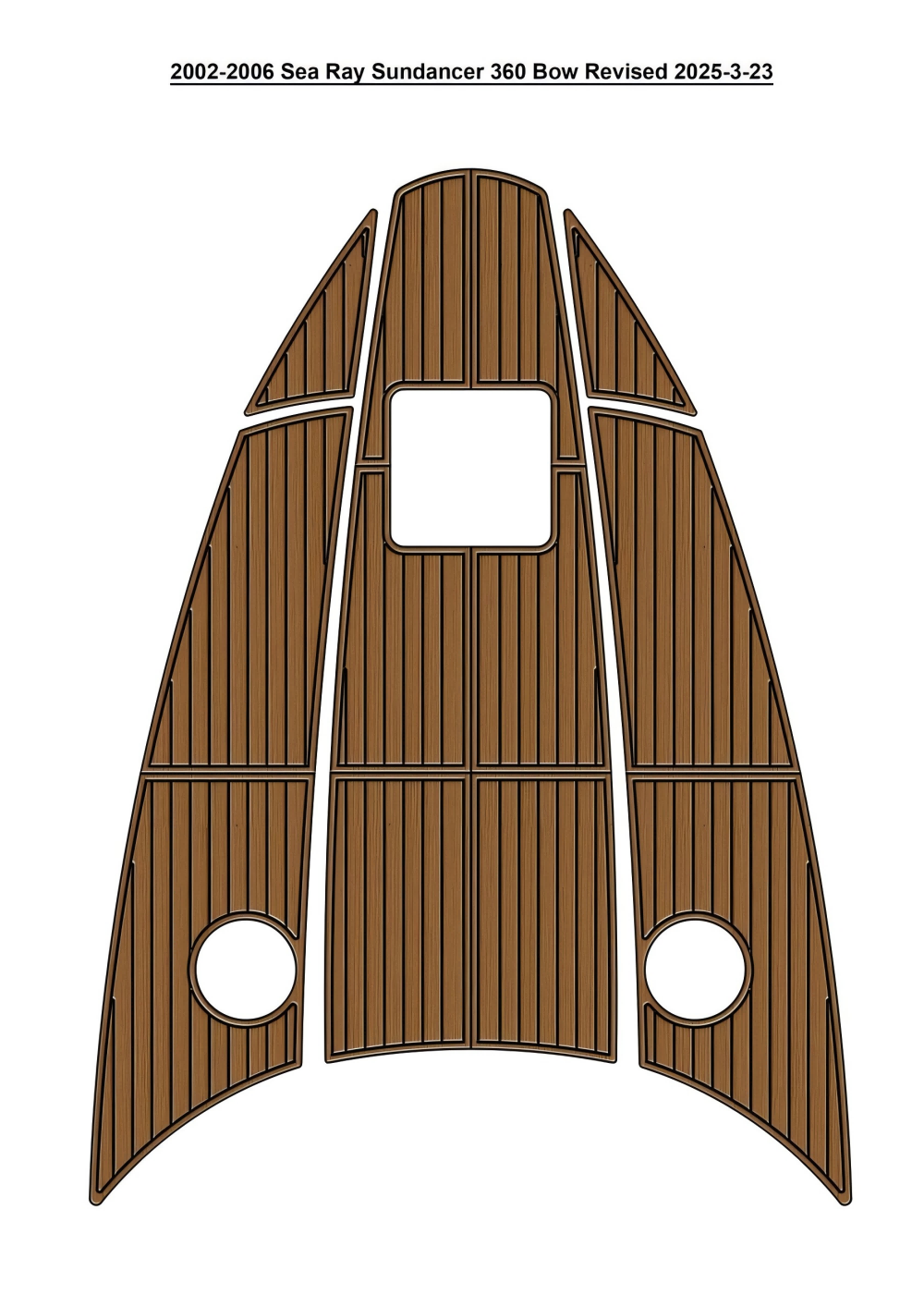 2002-2006 Sea Ray Sundancer 360 Bow Pad Boat EVA Foam Teak Deck Floor Mat SeaDek MarineMat Gatorstep Style Self Adhesive