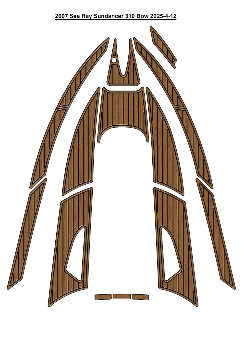 2007 Sea Ray Sundancer 310 Bow Boat EVA Foam Faux Teak Deck Floor Mat Seadek MarineMat Style Self Adhesive