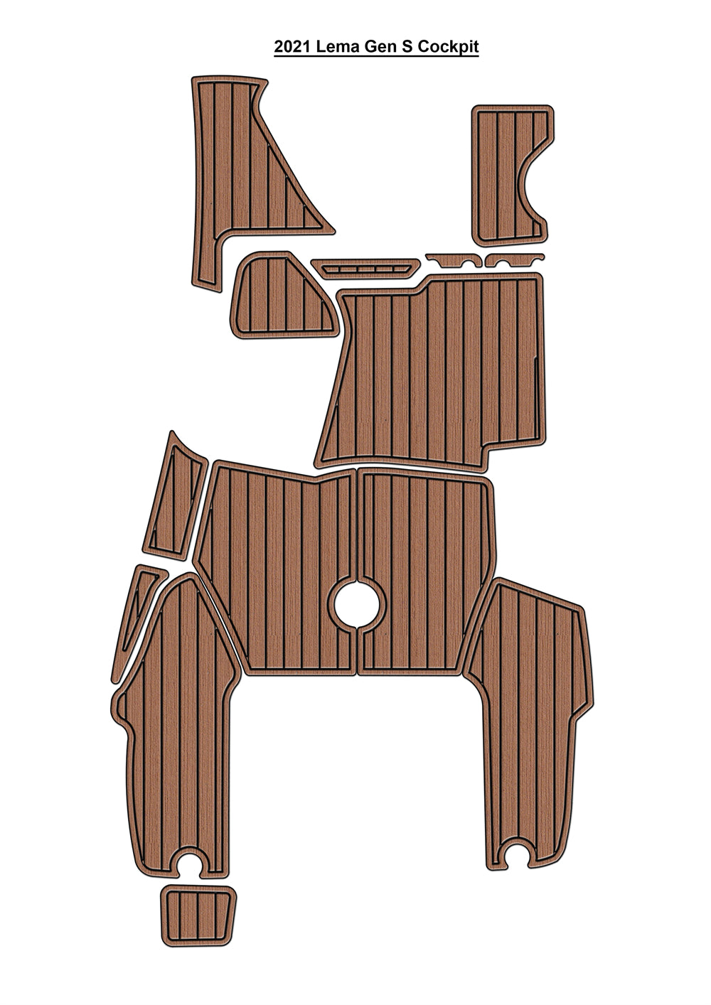 2021 Lema Gen S Cockpit Boat EVA Foam Faux Teak Deck Floor Mat Seadek MarineMat Gatorstep Style Self Adhesive