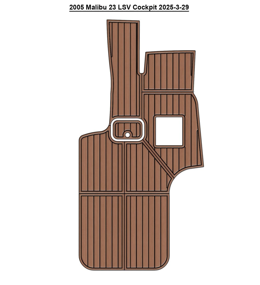 2005 Malibu 23 LSV Cockpit Pad Boat EVA Faux Teak Deck Floor Mat SeaDek MarineMat Gatorstep Style Self Adhesive