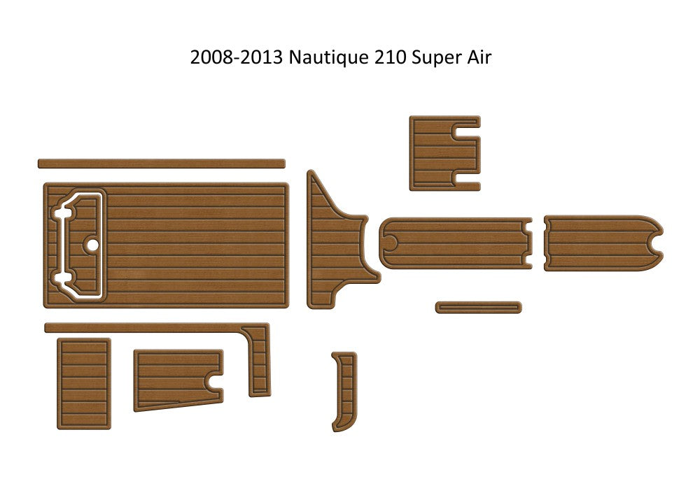 2008-2013 Nautique 210 Super Air Cockpit Pad Boat EVA Foam Teak Deck Floor Mat