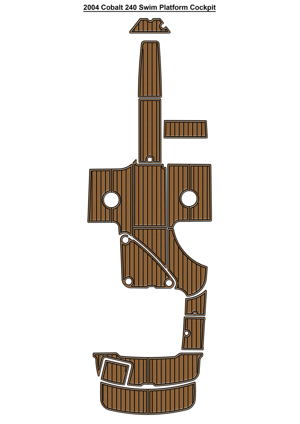 2004 Cobalt 240 Swim Platform Cockpit Pad Boat EVA Foam Faux Teak Deck Floor Mat Seadek MarineMat Gatorstep Style Self Adhesive