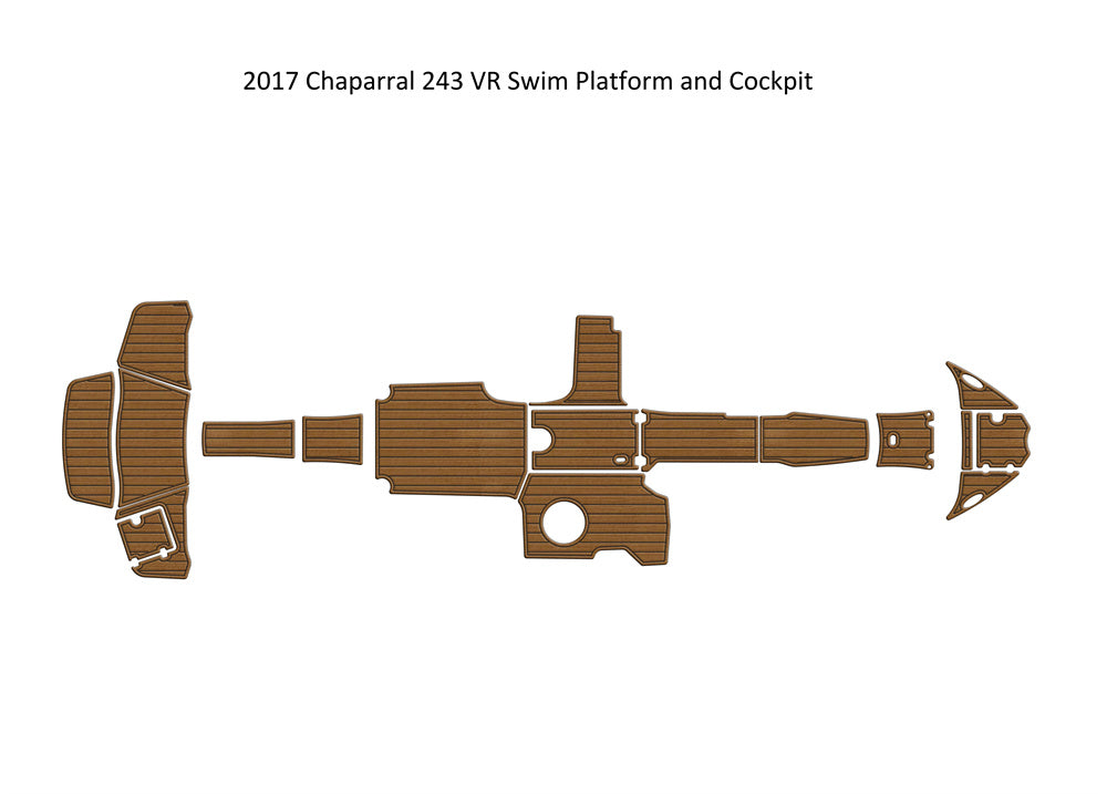 2017 Chaparral 243 VR Swim Platform Cockpit Boat EVA Foam Faux Teak Floor Pad