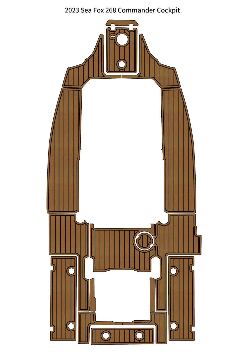 2023 Sea Fox 268 Commander Cockpit Pad Boat EVA Foam Faux Teak Floor Mat SeaDek MarineMat Gatorstep Style Self Adhesive