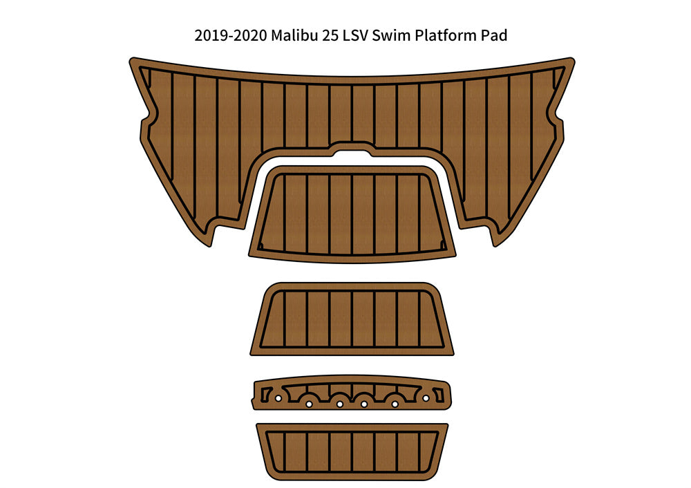 2019-2020 Malibu 25 LSV Swim Platform Step Pad Boat EVA FoamTeak Deck Floor Mat