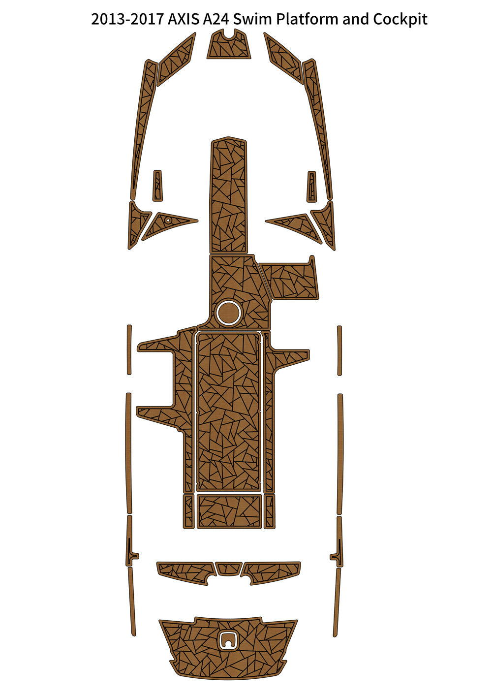 2013-2017 AXIS A24 Swim Platform Cockpit Pad Boat EVA Foam Teak Deck Floor Mat SeaDek MarineMat Style Self Adhesive