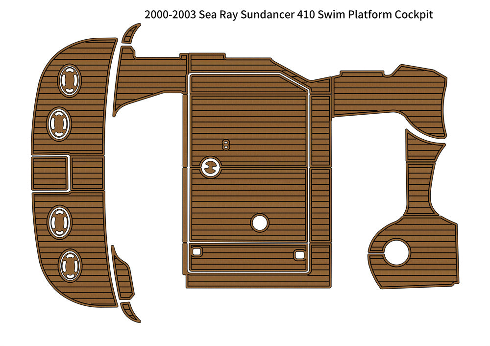 2000-2003 Sea Ray Sundancer 410 Swim Platform Cockpit Pad Boat EVA Faux Foam Teak Deck Floor Pad SeaDek MarineMat Gatorstep Style Self Adhesive