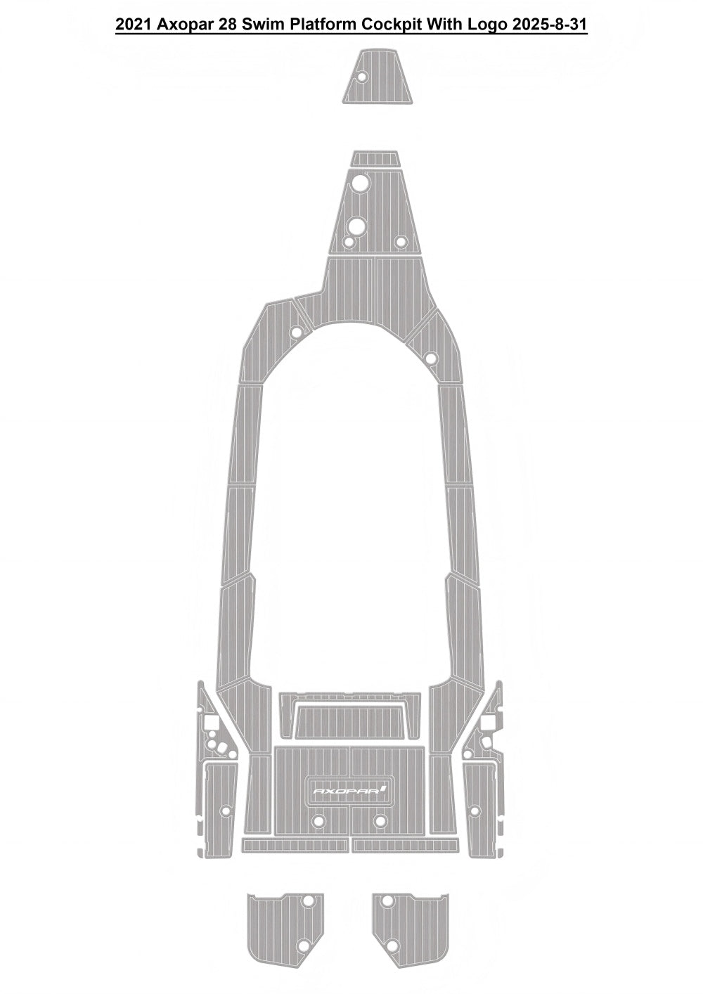 2021 Axopar 28 Swim Platform Step Cockpit Pad Boat EVA Foam Teak Deck Floor Mat SeaDek MarineMat Gatorstep Style