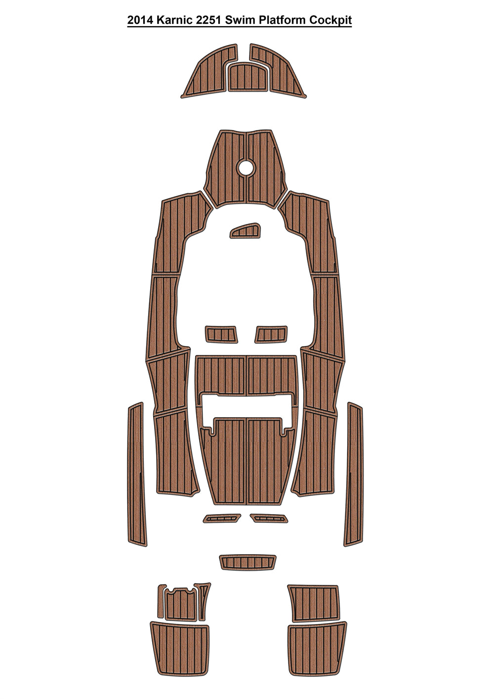 2014 Karnic 2251 Swim Platform Cockpit Boat EVA Foam Faux Teak Deck Floor Mat Seadek MarineMat Gatorstep Style Self Adhesive