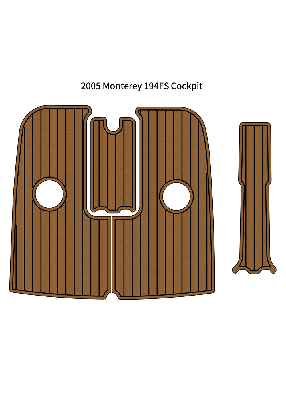 2005 Monterey 194FS Cockpit Pad Boat EVA Foam Faux Teak Deck Floor Mat Flooring SeaDek MarineMat Style Self Adhesive