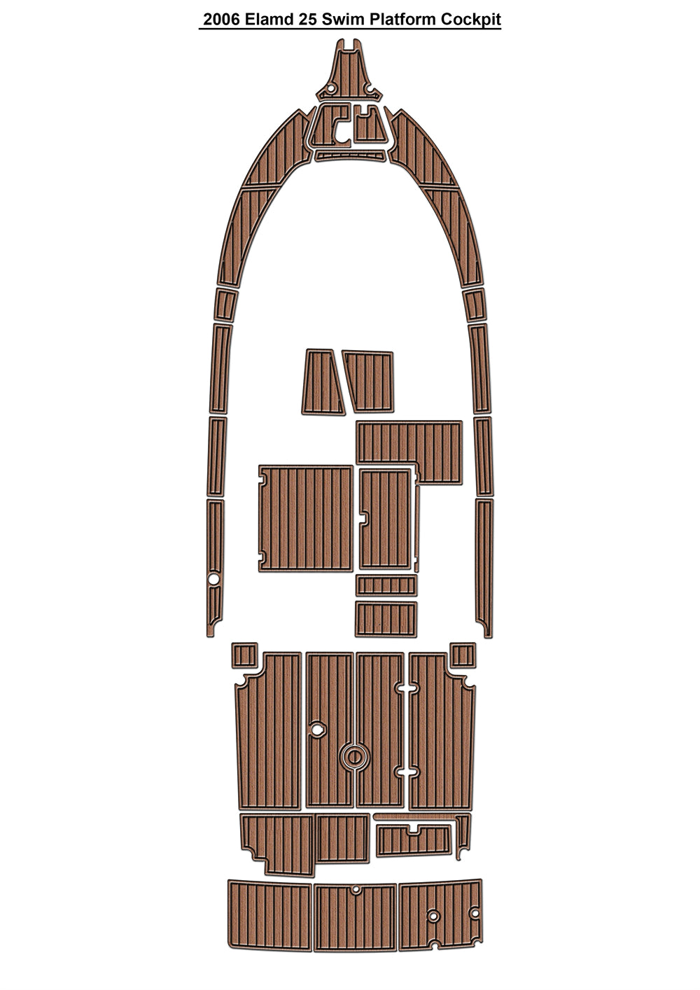 2006 Elamd 25 Swim Platform Cockpit Boat EVA Foam Faux Teak Deck Floor Mat Seadek MarineMat Style Self Adhesive