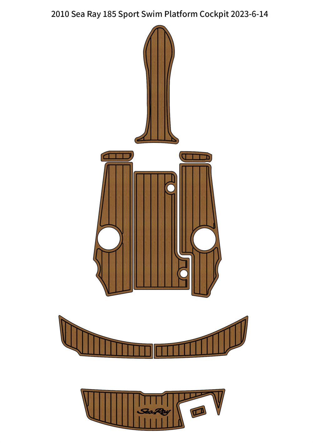 2010 Sea Ray 185 Sport Swim Platform Cockpit Pad Boat EVA Foam Teak Flooring Mat SeaDek MarineMat Gatorstep Style Self Adhesive