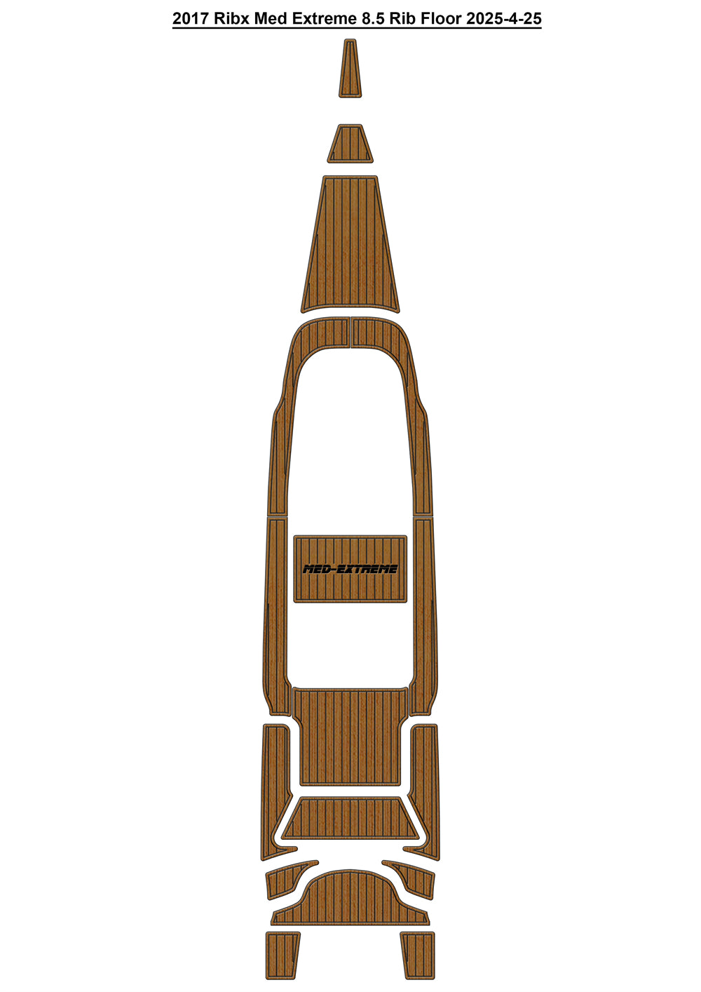 2017 Ribx Med Extreme 8.5 Rib Floor Boat EVA Foam Faux Teak Deck Floor Mat Seadek MarineMat Style Self Adhesive