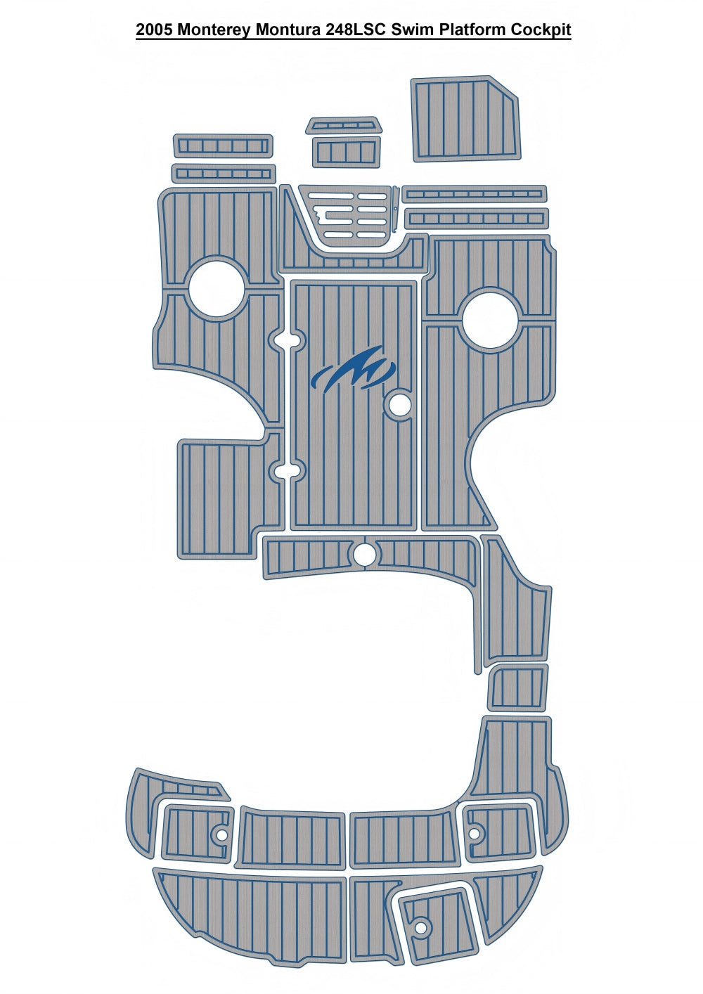 2005 Monterey Montura 248LSC Swim Platform Cockpit Pad Boat EVA Teak Deck Floor Mat SeaDek MarineMat Gatorstep Style Adhesive