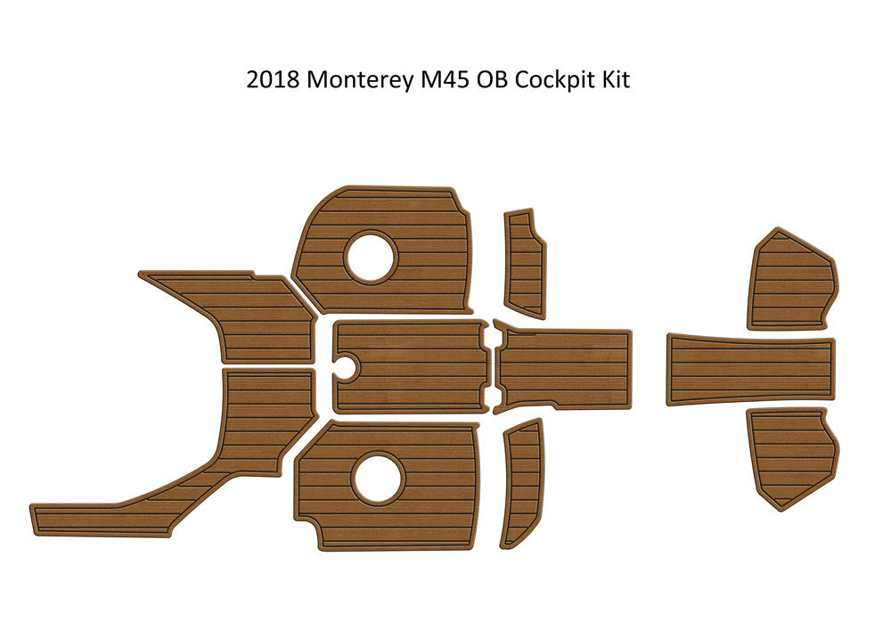 2018 Monterey M45 OB Cockpit Pad Boat EVA Foam Faux Teak Deck Floor Mat Flooring