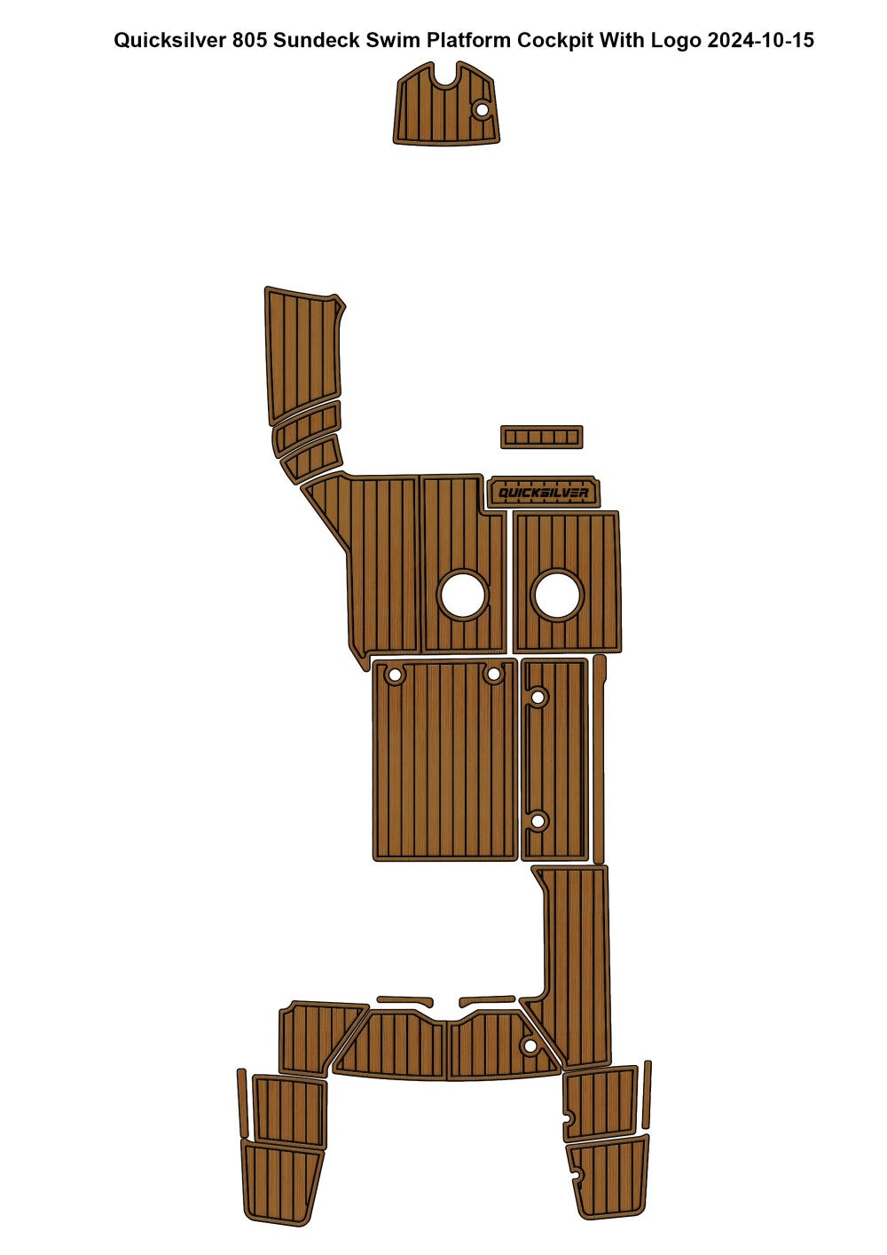 Quicksilver 805 Sundeck Swim Platform Cockpit Boat EVA Faux Floor Pad Mat SeaDek MarineMat Gatorstep Style Self Adhesive