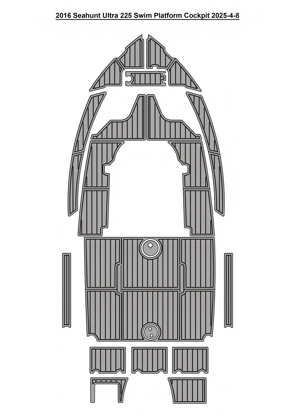 2016 Sea hunt Ultra 225 Swim Platform Cockpit Boat EVA Faux Teak Deck Floor Pad SeaDek MarineMat Style Self Adhesive