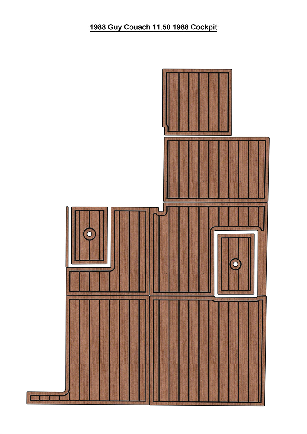 1988 Guy Couach 11.50 Cockpit Boat EVA Foam Faux Teak Deck Floor Mat Seadek MarineMat Gatorstep Style Self Adhesive