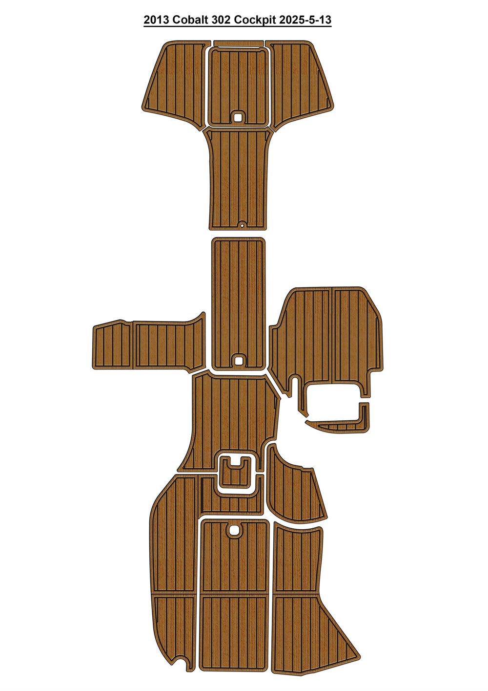 2013 Cobalt 302 Cockpit Pad Boat EVA Foam Faux Teak Deck Floor Mat Seadek MarineMat Gatorstep Style Self Adhesive