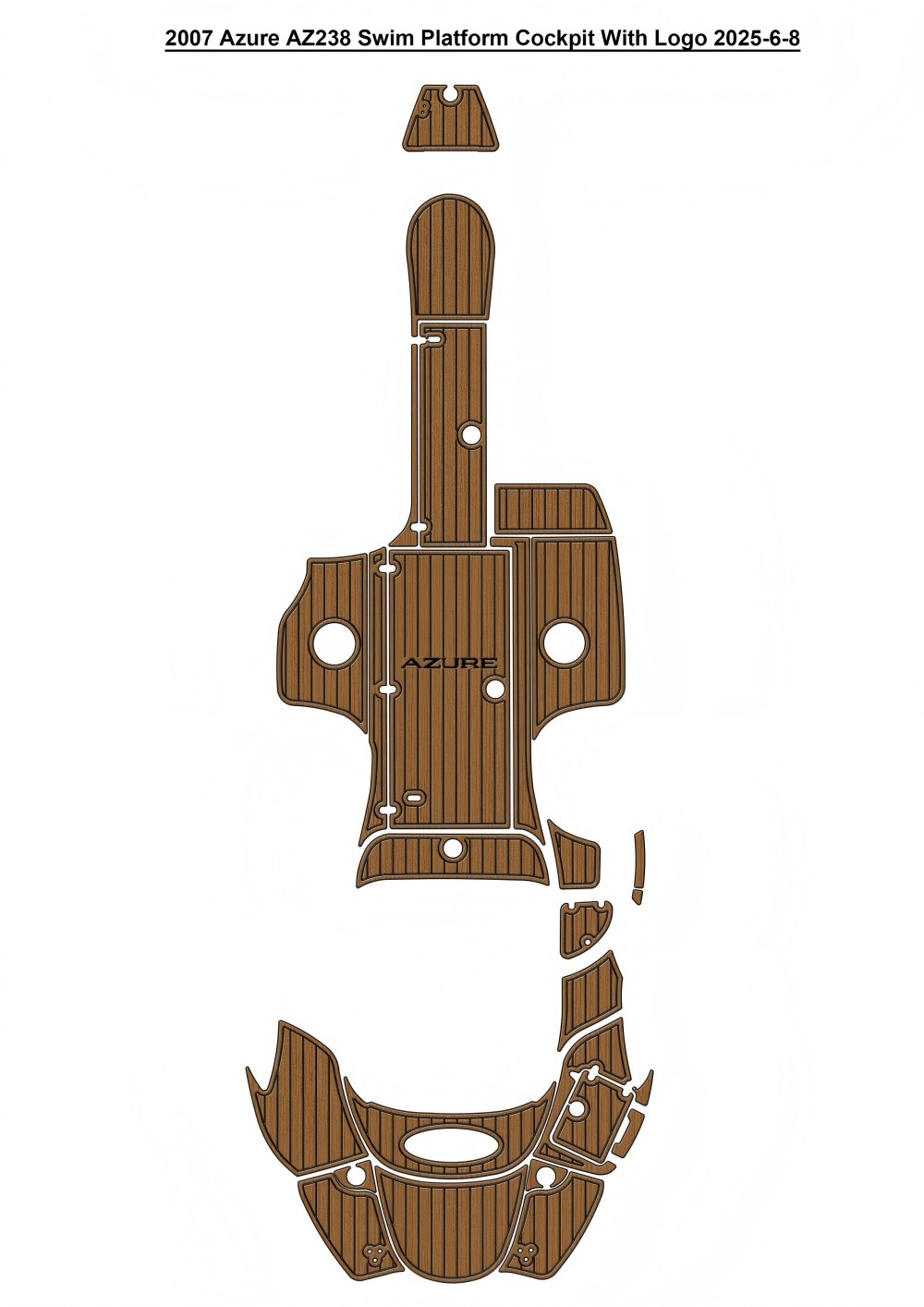 2006 Azure AZ238 Swim Platform Cockpit Boat EVA Teak Deck Faux Foam Floor Mat Pad SeaDek MarineMat Style Self Adhesive