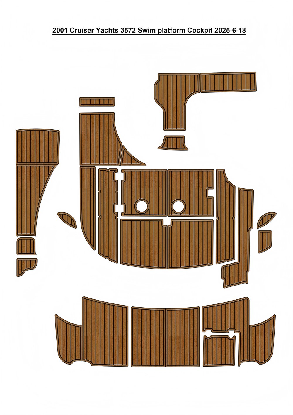 2001 Cruiser Yachts 3572 Swim platform Cockpit Boat EVA Foam Floor Pad SeaDek MarineMat Gatorstep Style Self Adhesive