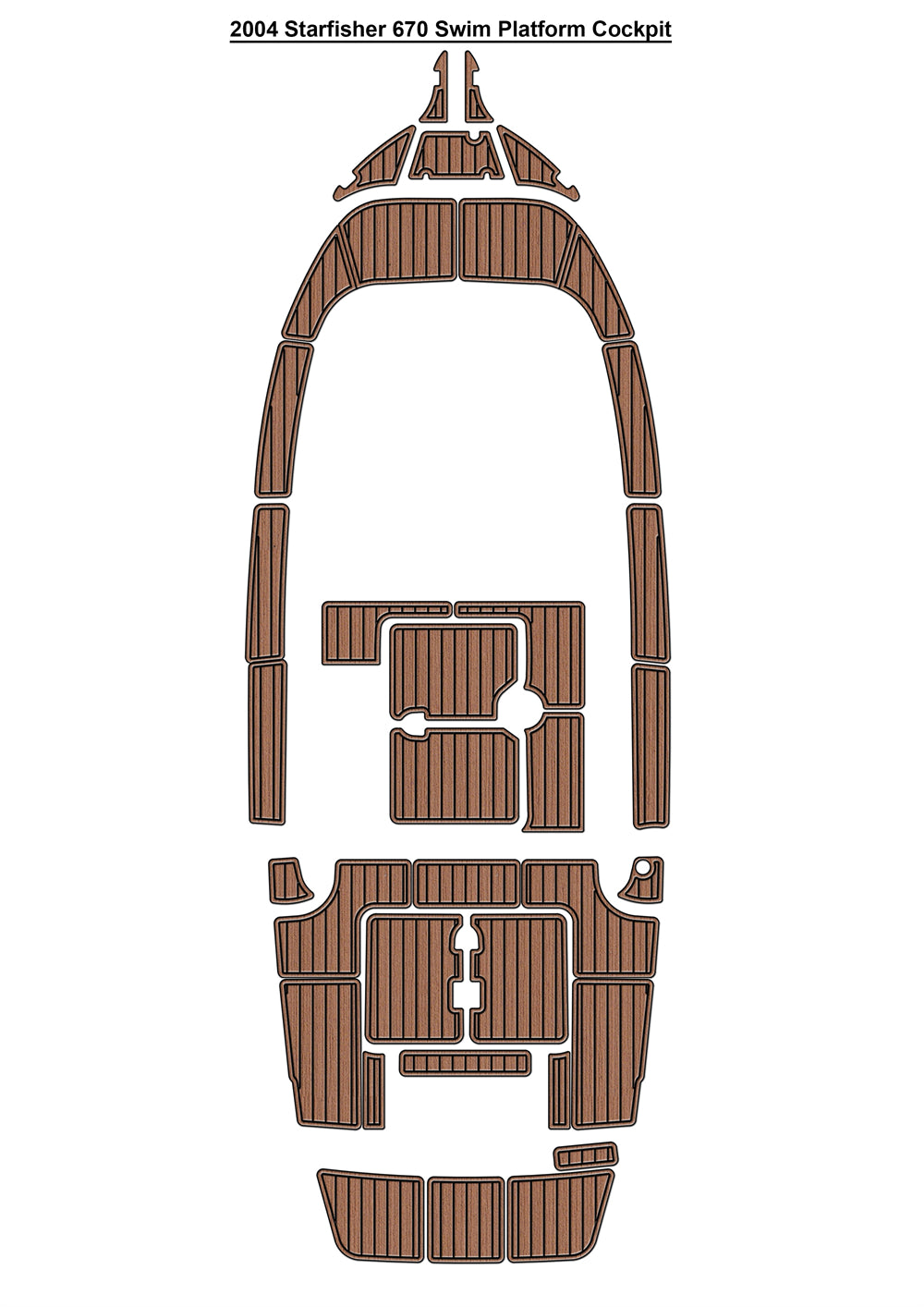 2004 Starfisher 670 Swim Platform Cockpit Boat EVA Foam Faux Teak Deck Floor Mat Seadek MarineMat Style Self Adhesive