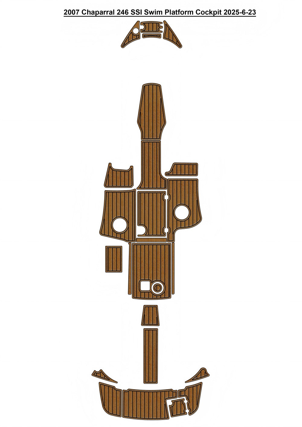 2007 Chaparral 246 SSI Swim Platform Cockpit Boat EVA Foam Teak Floor Pad Mat SeaDek MarineMat Gatorstep Style Self Adhesive